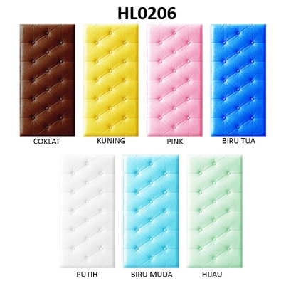 MOGYMOGY HL0206 Wallpaper 3D Foam Kedap Suara Tahan Air Headboard Bed Wallfoam Empuk-Biru Muda