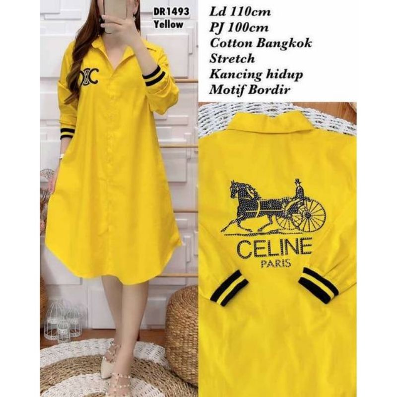 dr1493 dress katun stretch jumbo bordir