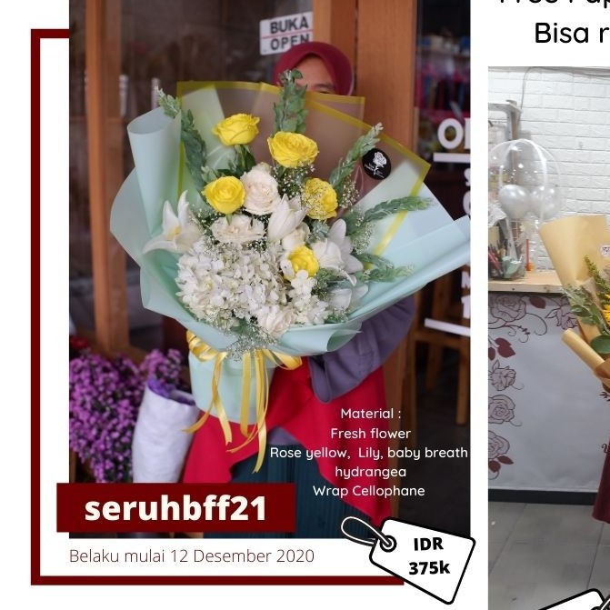 free ongkir ll handbouquet mix fresh flower yesi florist semarang ll hadiah wisuda kado ulang tahun