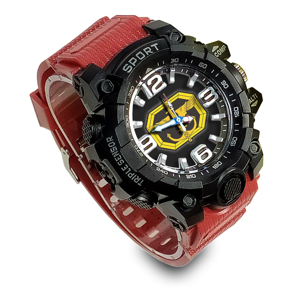 Jam Tangan Custom LOGO KOPASSUS Ruber- Water Resistant