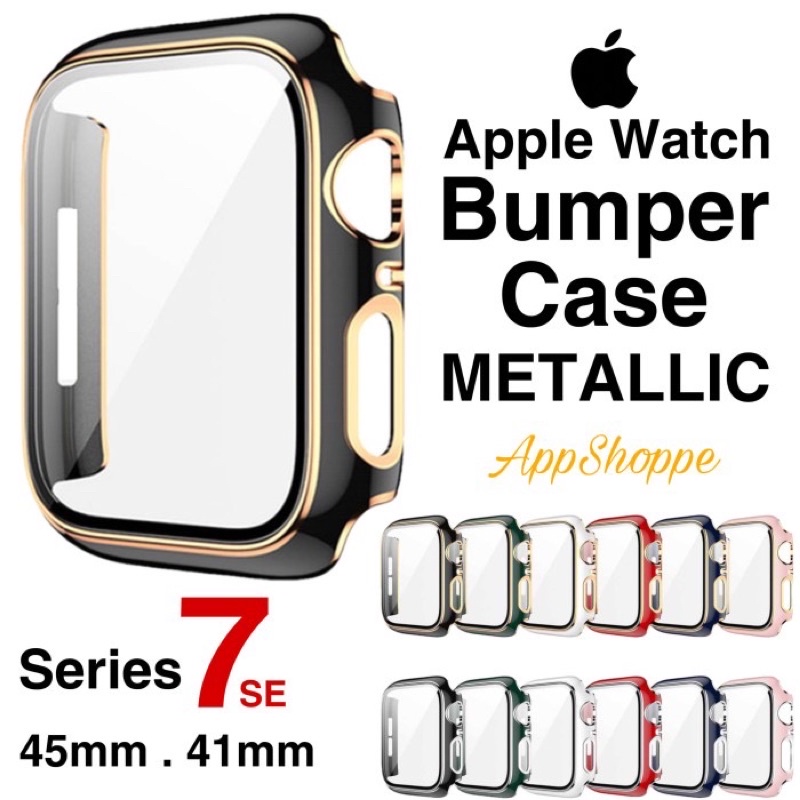 Apple Watch CASE + TEMPERED GLASS Series 7 SE DUAL COLOR METALLIC
