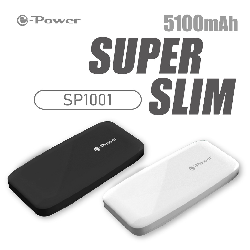 E Sp 1001 Bw Power Bank 5100mah Dengan Plug Charger 2 3a Warna Hitam Putih Shopee Indonesia