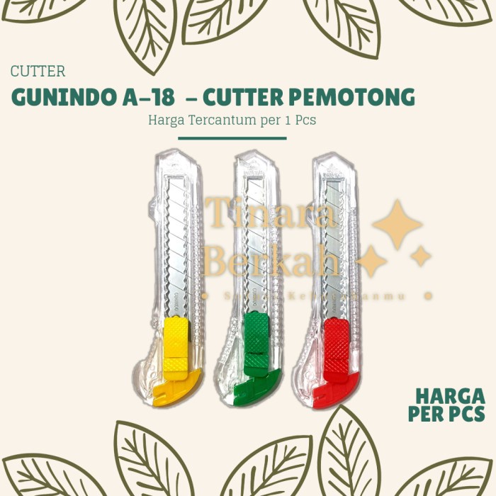 

Cutter Kater Pisau Pemotong Kertas Besar Gunindo A-18 Mata Silet L-150