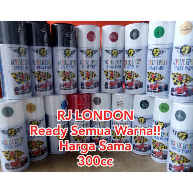 A.Pilok Pilox RJ London Black Putih Pearl White metalik doff putih grey Lagoon biru coklat gold pink