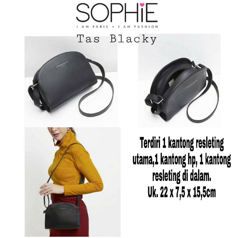 Tas Sophie Martin Paris Tas Selempang Tas Kecil BLACKY