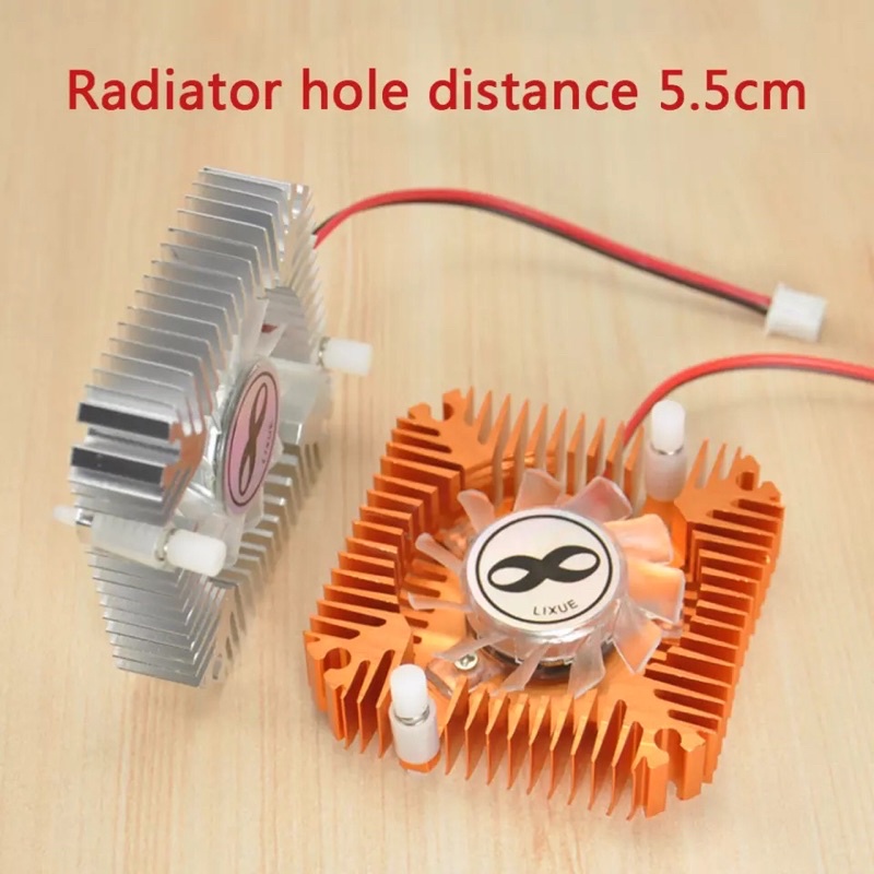 Heatsink 55 Mm 2 Pin Kartu Grafis Kipas Pendingin Aluminium Emas Heatsink Cooler untuk Komputer