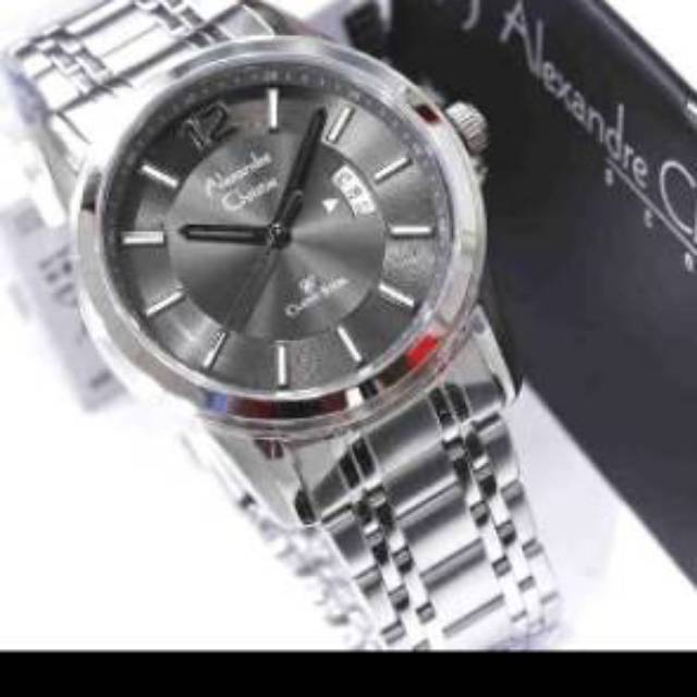 ALEXANDRE CHRISTIE AC8325 AC 8325 SILVER BLACK JAM TANGAN WANITA ORIGINAL
