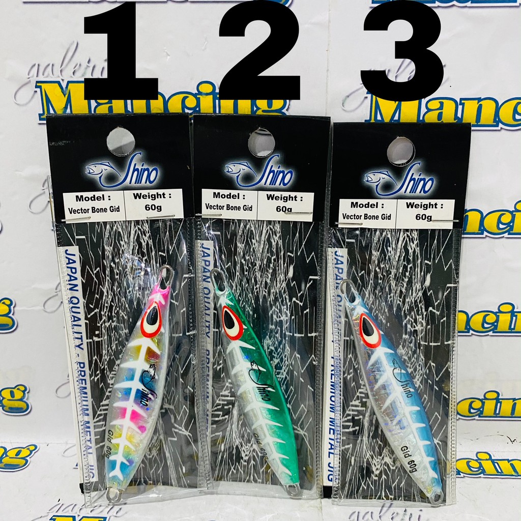 LURE UMPAN METAL JIG SHINO VECTOR BONE GID 60GR