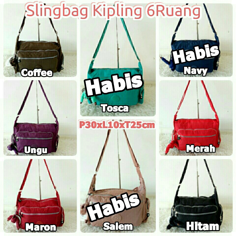 TERMURAH Tas wanita Selempang Kipling Import 6Ruang Kp616