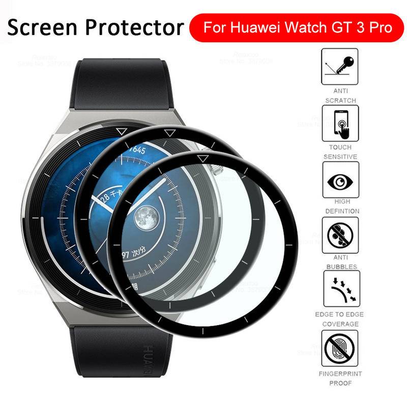 Pelindung Layar Tempered glass HD 3D curved 46mm 43mm Untuk Huawei GT 3 2 Pro 42mm