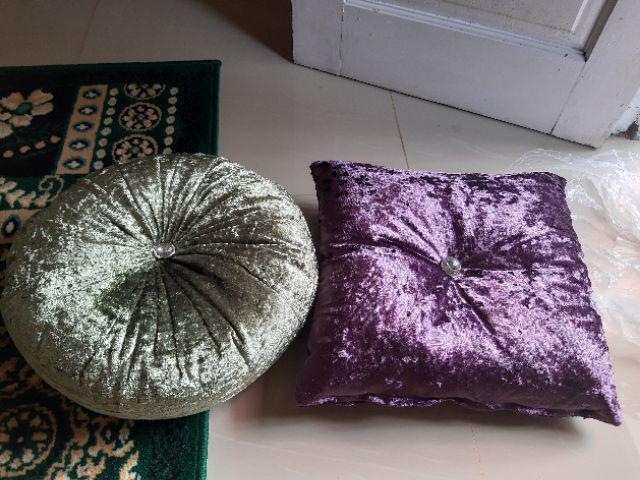 Bantal Bulat 40cm - Bantal Bludru Bulat - Bantal Bulu - Bantal Kursi Sofa