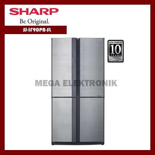 Sharp SJ-IF90PB-SL Kulkas Side By Side Queen Series J-Tech Inverter 695Liter