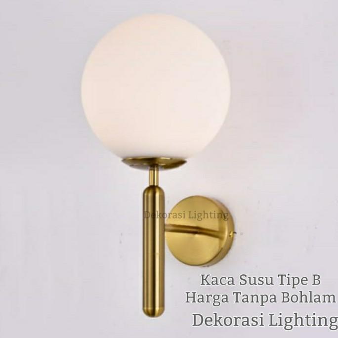 lampu dinding gold kaca modern minimalis