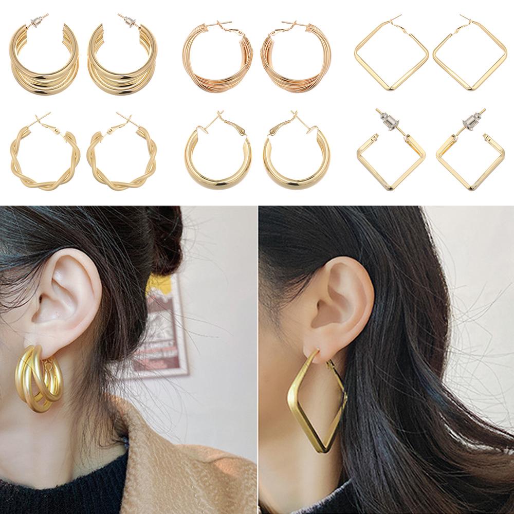 Anting Hoop Nanas Aksesoris Pesta Fashion Hadiah Anting Logam