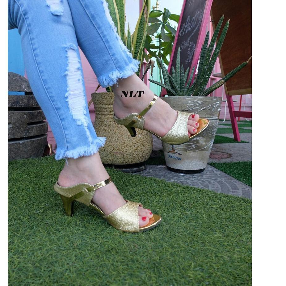 GROSIR NunuLisaTan - High Heels Murah Pesta Wanita LIS TENGAH PASIR