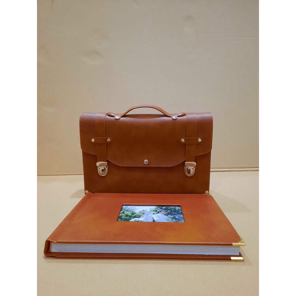 Album kolase box koper suitcase kulit sintetis