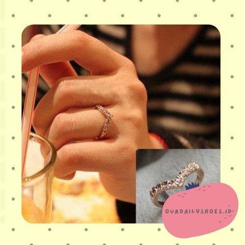 ★ODS★  FA59 Cincin Wanita  Love Diamond Fashion Aksesoris Korea Cute