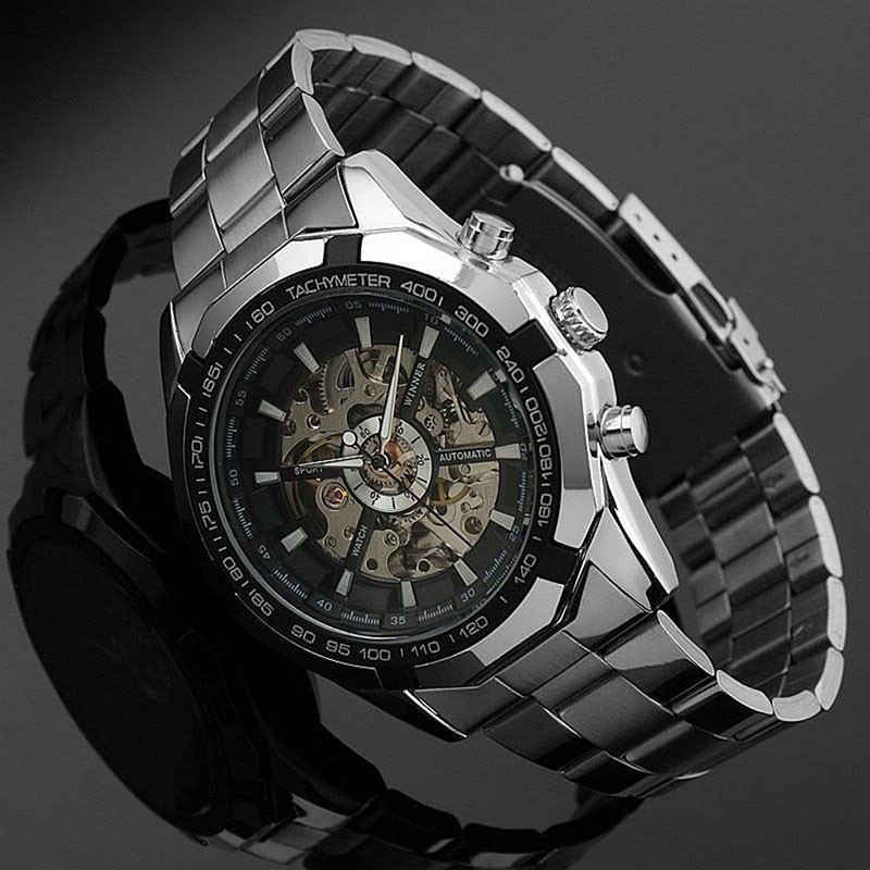 Jam Tangan Mekanik Otomatis Bisnis Militer Bahan Stainless Steel ORIGINAL