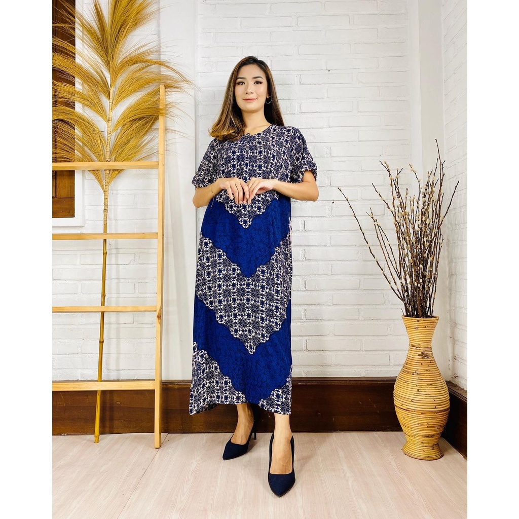 Daster Batik Murah Baju Tidur Batik Murah Adem Nyaman Daster Batik Pekalongan Daster Yukensi-Kalawong-Biru