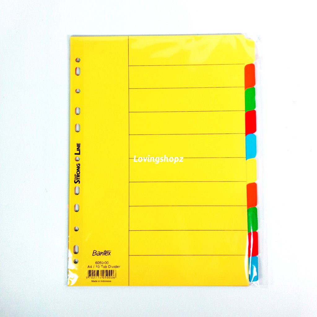 

Pembatas Binder Karton A4 / Tab Divider Bantex 6050