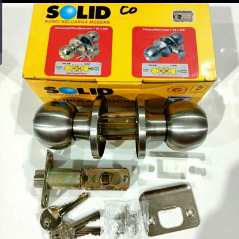 Kunci Bulat Pintu Kamar Mandi Solid T60x400 - Kunci Bulat Solid - Kunci Bulat Stainless Stell