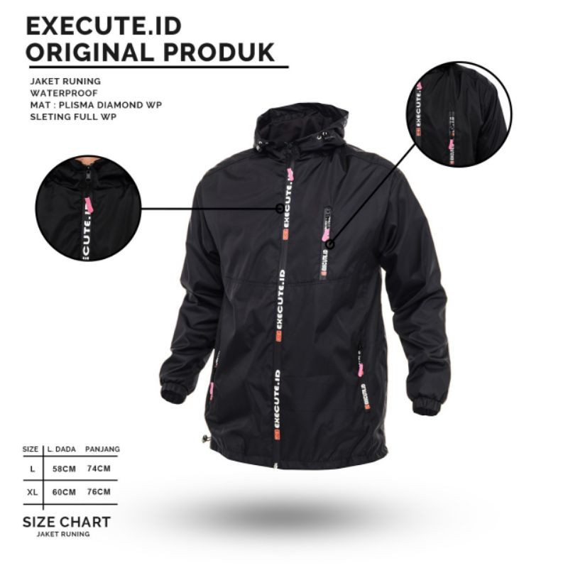 Jaket pria IKC 002 distro cbr six Bandung hoodie dua sisi keren