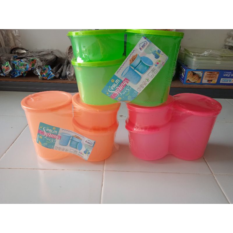 TOPLES KUE SET/ Container Palm Spring Set 3 Pcs Biggy Home