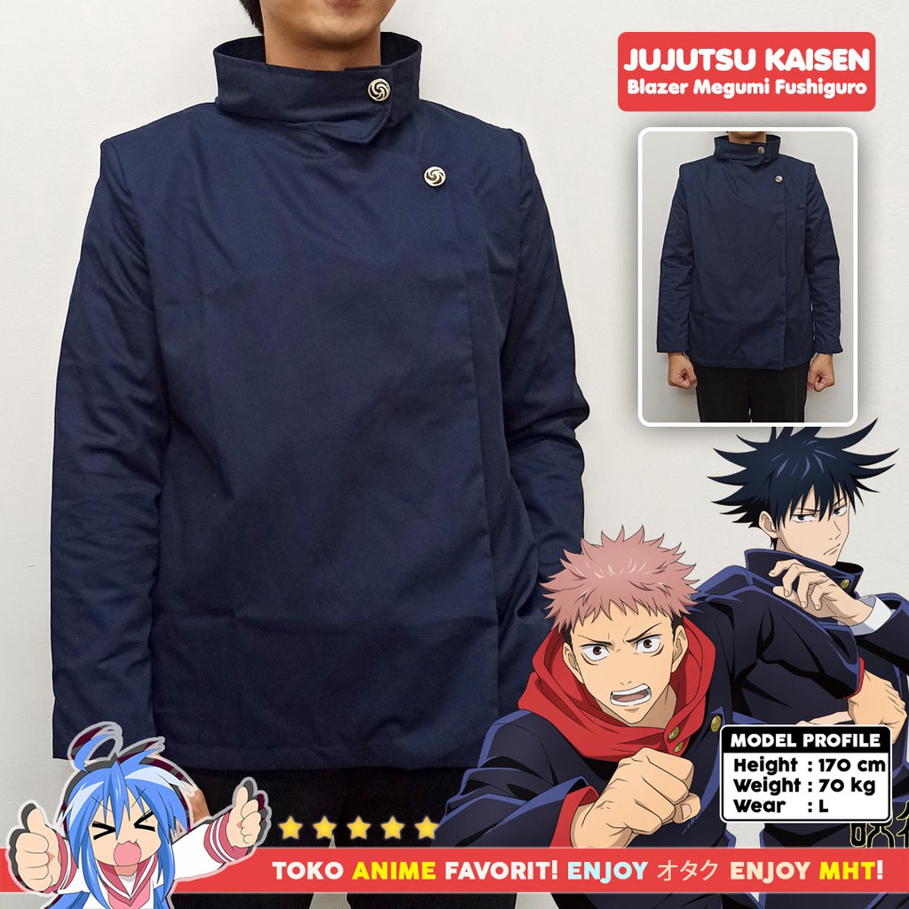 Blazer Jaket Anime Gakuran Jujutsu Kaisen Megumi Fushiguro Cosplay