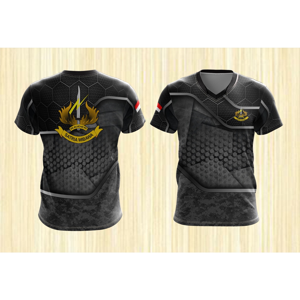 Baju Kaos Jersey Custom TNI AD AL AU Kopassus Marinir Kopaskas RAIDER POLRI Polisi Brimob Gegana Per