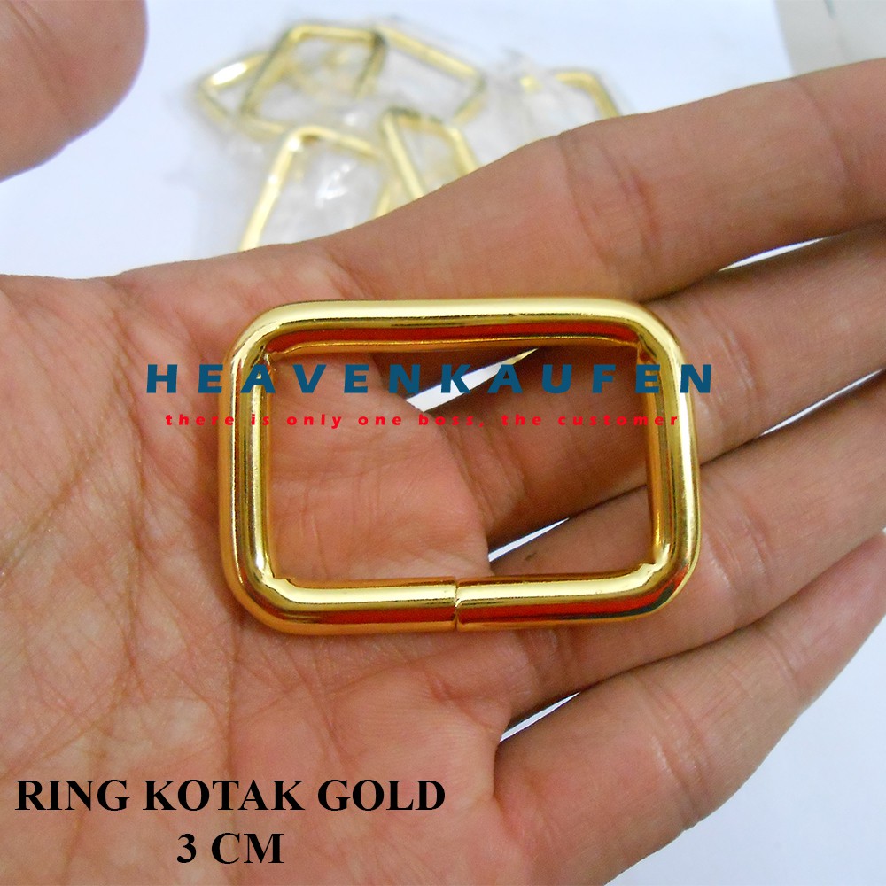 Ring Kotak Tas 3 cm Warna Gold (Emas) Kualitas Premium Tebal 4,5 mm