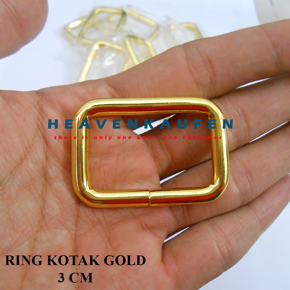 Ring Kotak Tas 3 cm Warna Gold (Emas) Kualitas Premium Tebal 4,5 mm