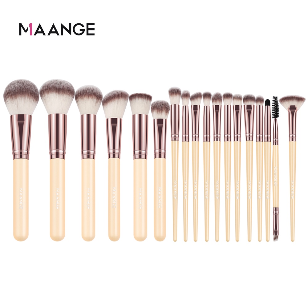 MAANGE 18Pcs Makeup Brush Set Soft Comfortable Beauty Tools with Portable Storage Box Eye/face Makeup Tools