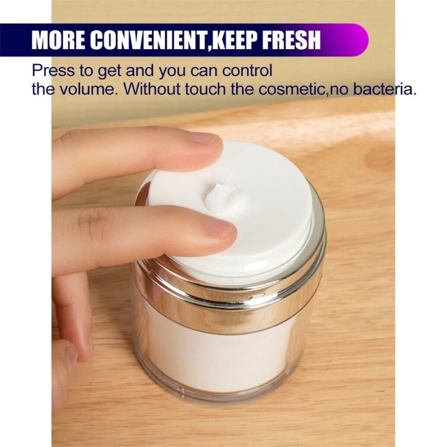 cream jar vacuum bottle - botol penyimpanan krim muka