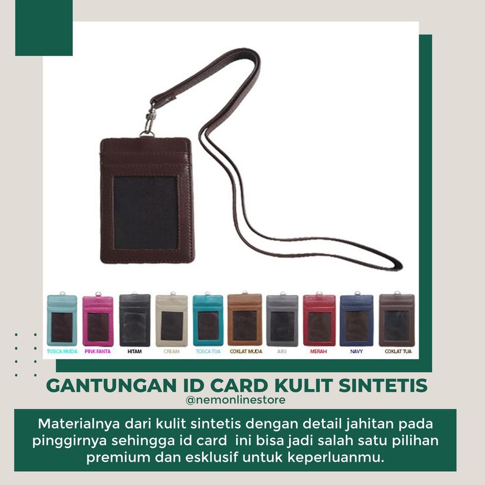 

{RPG.15Ag21т} Name Tag Tali ID Card Holder Gantungan ID Card Kulit Sintetis