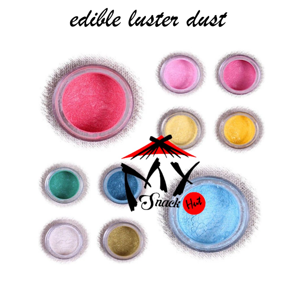 LUSTER DUST 1GR - EDIBLE SHINY PETAL FOOD GRADE GOLD SILVER BRONZE PINK GREEN BLUE BLACK WINE PURPLE LUSTER PETAL DUST