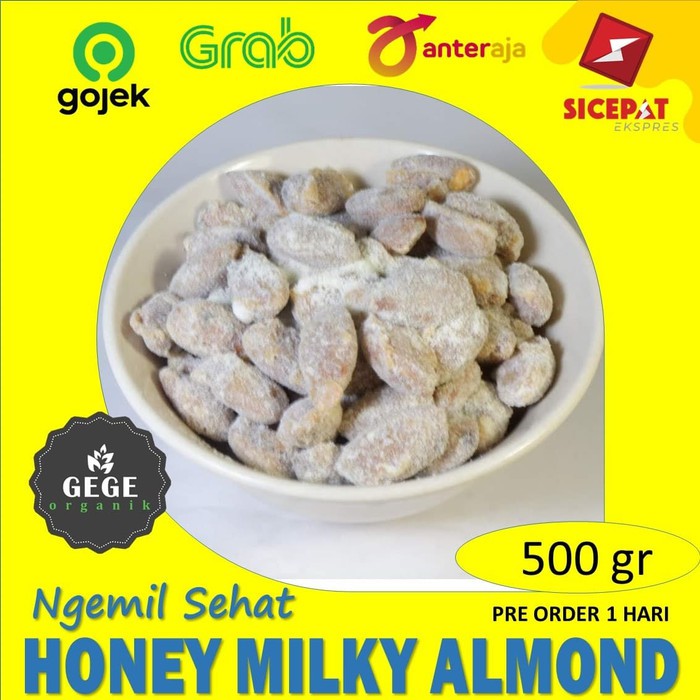 

Almond Panggang Rasa Madu Susu Honey Milky Roasted Almond 500gr