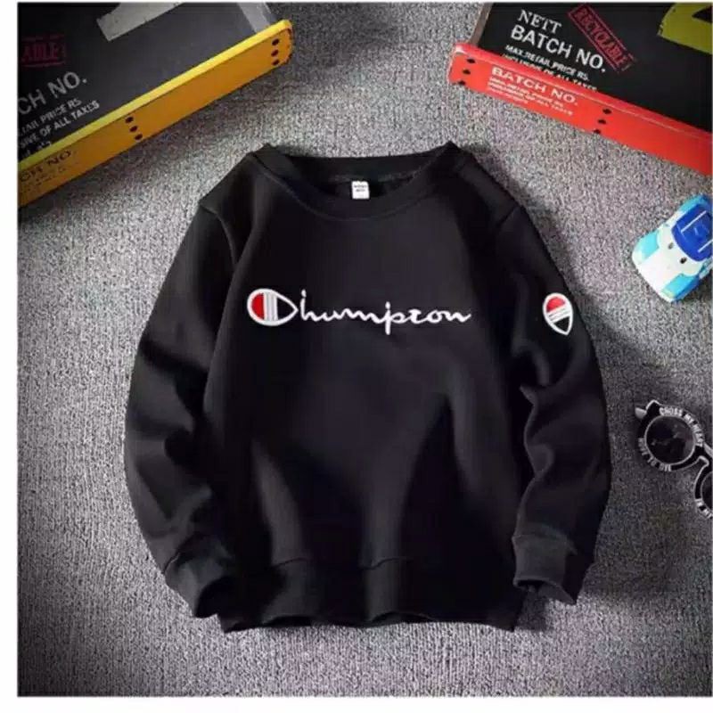 ( COD ) SWEATER CREWNECK C4MPION SCRIP LOGO PRIA &amp; WANITA