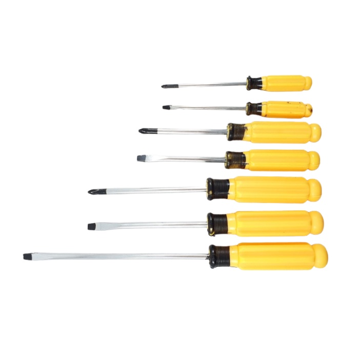 Obeng Set 7 in 1 Screwdriver Plus Minus 7pcs