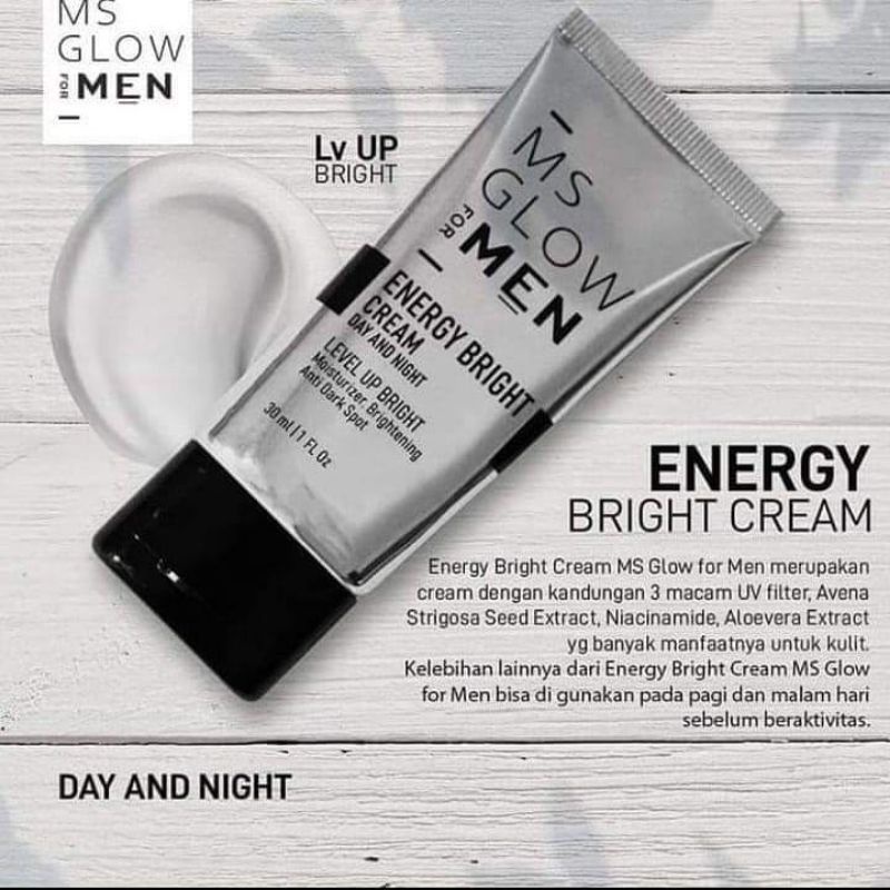 Energy bright cream ms glow 100% original cream wajah pria termurah (bisa cod)