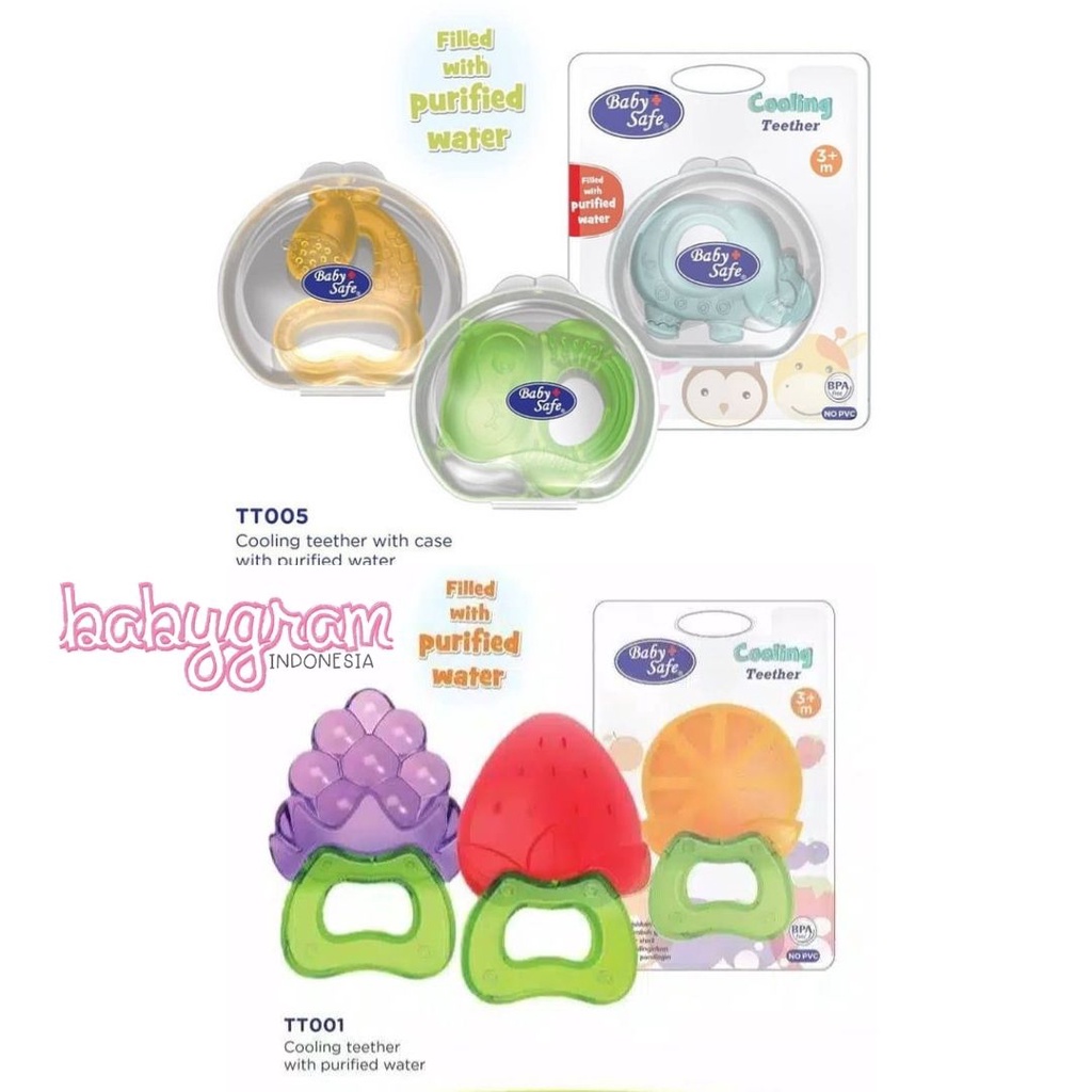 Babysafe Baby Safe Cooling Teether with case with purified water Gigitan bayi teething TT005 TT001 TT002 TT003