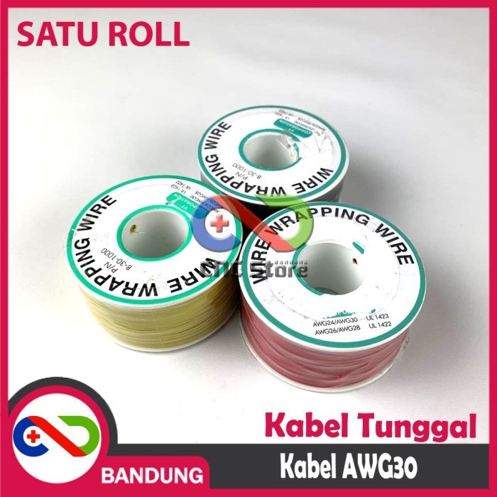 KABEL JUMPER TUNGGAL AWG30 BLACK FOR BREADBOARD PER SATU ROLL