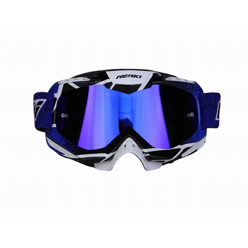 Motocross Goggles Kacamata Motor Google Adventure Biru List Putih Nenki