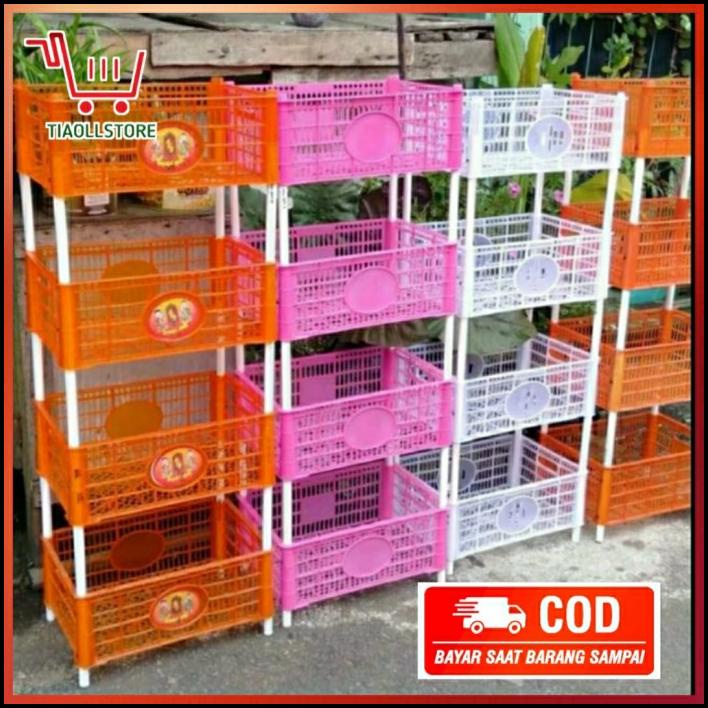 Rak 4 Susun Plastik Serbaguna Murah