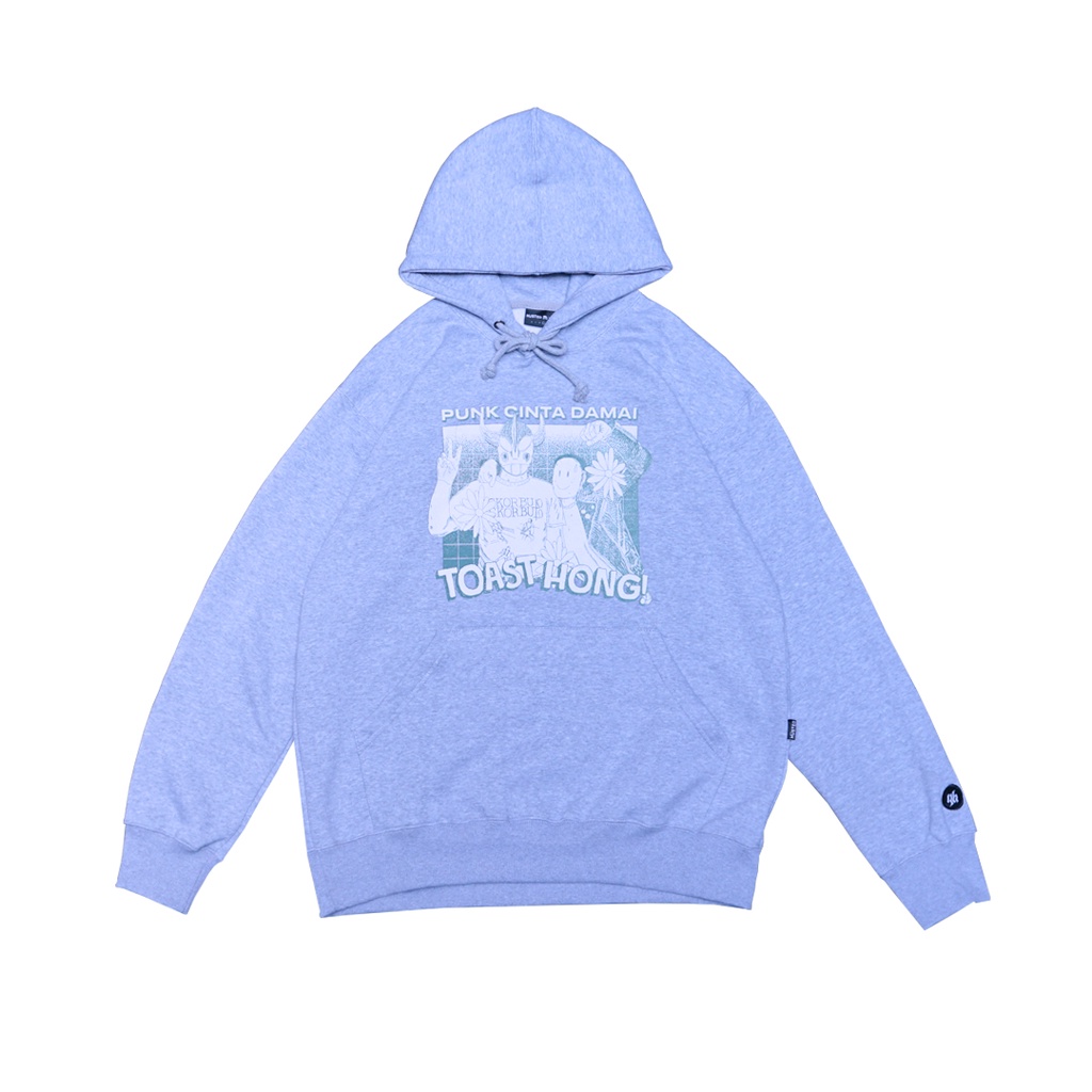 HUSTED TOAST/HONG TOUR PUNK CINTA DAMAI HOODIE GREY