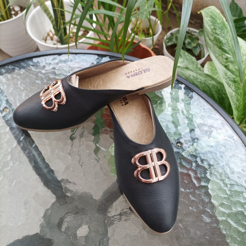 tutong kulit wanita cewek perempuan papirut asli garut sandal sepatu sendal