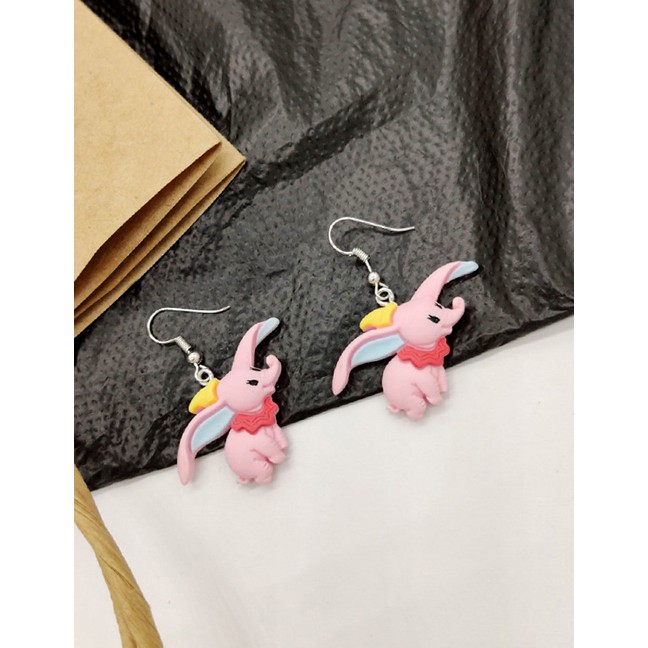 LRC Anting Gantung Fashion Cartoon Flying Elephant Earrings F70534