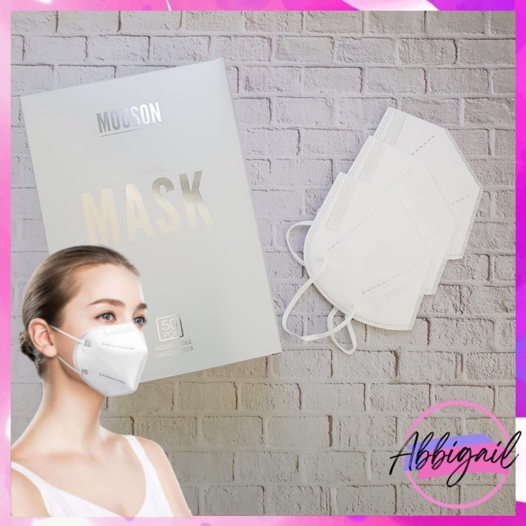 𝘈𝘉𝘎✰ MASKER KN95 MOUSON 5 PLY GREENBOX MODEL EARLOOP WARNA PUTIH PER BOX ISI 50 PCS / MASKER KN 95 MOUSON HITAM PUTIH 5PLY ISI 50 PCS 1136