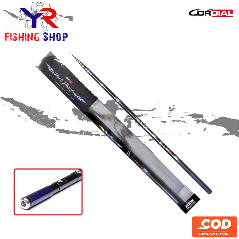 Joran Tegek Karbon CORDIAL DARK PHANTOM Zoom Pole Ukuran 360, 450, 540, 630