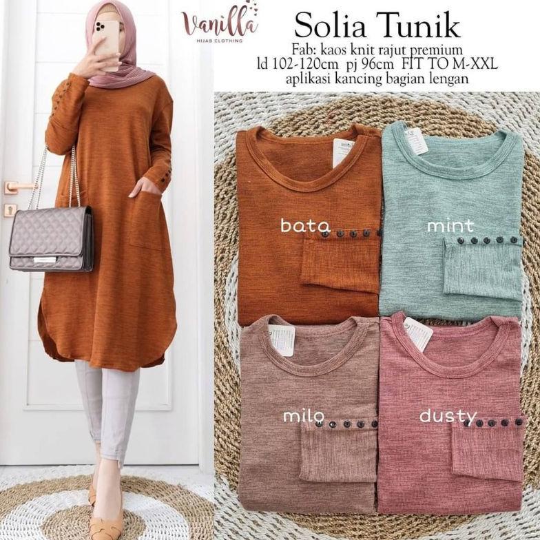 Soula Tunik / Solia Tunik - Tunik Kaos Rajut Premium / Ld100 Melar / Soula 5 / Soula 4 / R.3 - 251-6
