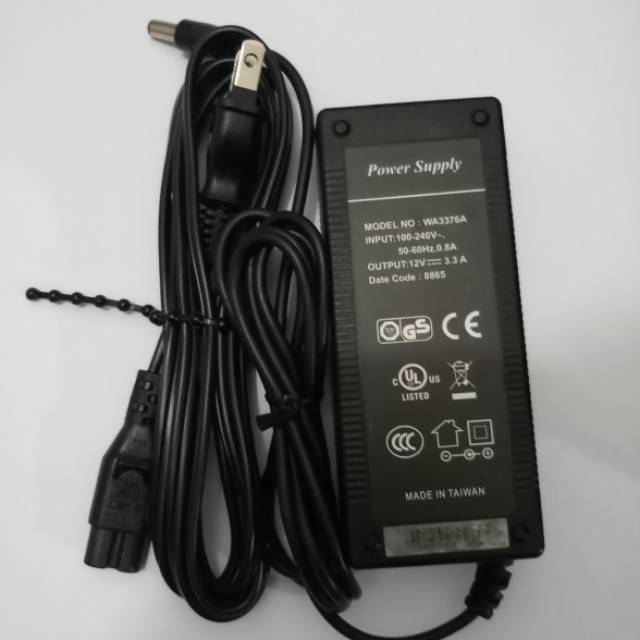 Adaptor powersupplay 12volt 3.3A + jek ac listrik angka 8